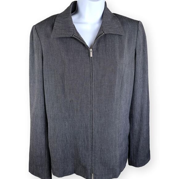 Vintage Rafaella Womens Gray Zip Suit Jacket 10 - Picture 1 of 10